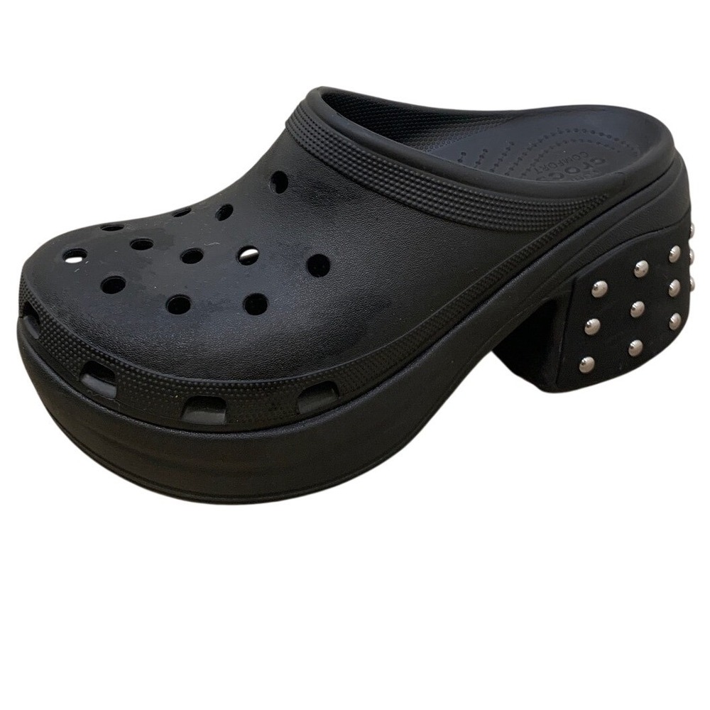 Men Crocs Siren Studded Clog Size 11 Black Croslite Cyberpunk Goth Platform